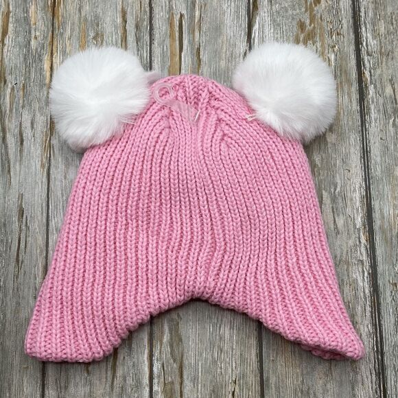 Toddler Girl Winter Puffy Snow Boots & Hat With Pom Poms Size 13 - Picture 9 of 10